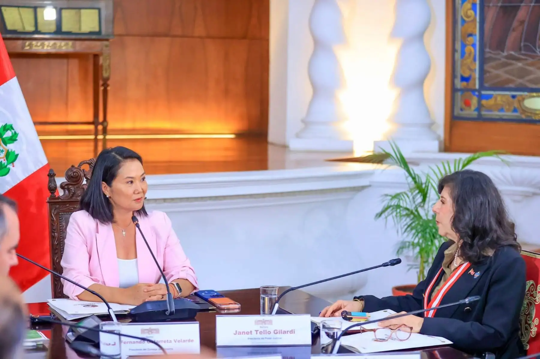 Presidenta Keiko Fujimori y titular del PJ abordan acciones conjuntas contra inseguridad