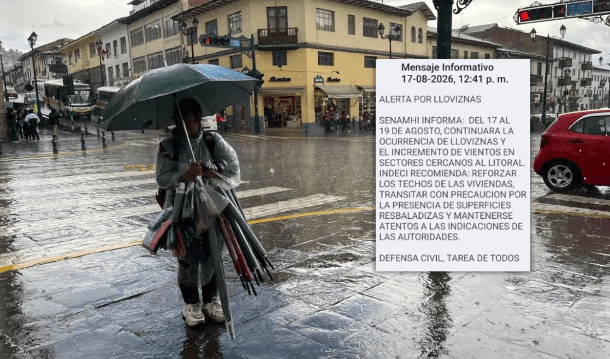¡Alerta por lloviznas! Senamhi emite mensaje por lluvias en el litoral peruano hasta el miércoles